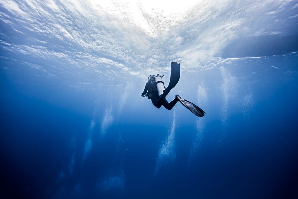 Scuba diver in Cancun, Mexico
